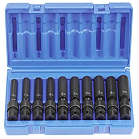 Grey Pneumatic Grey Pneumatic GRY1210UMD 10 Piece .38" Drive Deep Length Metric Universal Set GRY1210UMD